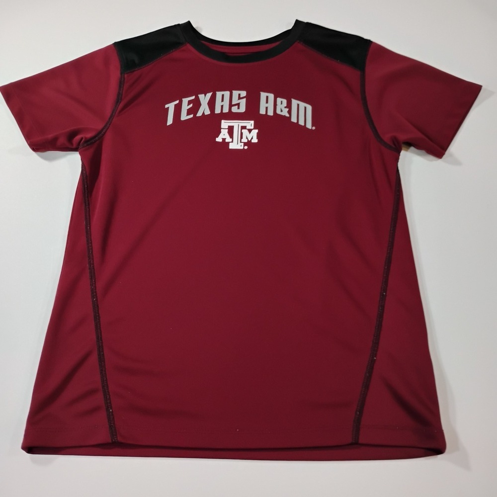 Knights Apparel Boys Size Large 10/12 Maroon Texas A&M Athletic Short SleeveTee